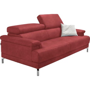 2,5-Sitzer EGOITALIANO Soul Sofas Gr. B/H/T: 200 cm x 76 cm x 106 cm, Lu x us-Microfaser Lederoptik, mit Kopfteilverstellung, rot (marsala) 2-Sitzer Sofas