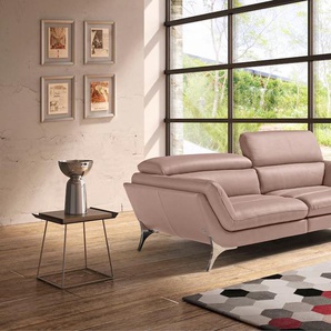 2,5-Sitzer EGOITALIANO Sueli Sofas Gr. B/H/T: 218 cm x 100 cm x 110 cm, Leder BULL, rosa (millenium rose) 2-Sitzer Sofas
