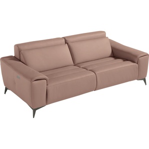 2,5-Sitzer EGOITALIANO Suzette Sofas Gr. B/H/T: 218 cm x 95 cm x 100 cm, Leder BULL, mit Rela x funktion, rosa (millenium rose) 2-Sitzer Sofas