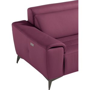 2,5-Sitzer EGOITALIANO Suzette Sofas Gr. B/H/T: 218 cm x 95 cm x 100 cm, Leder NUVOLE, mit Rela x funktion, lila (violett) 2-Sitzer Sofas inkl. 2 elektronischer Relaxfunktionen, Rücken- und Fußteilfunktion
