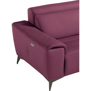 2,5-Sitzer EGOITALIANO Suzette Sofas Gr. B/H/T: 218 cm x 95 cm x 100 cm, Leder NUVOLE, mit Relaxfunktion, lila (violett) 2-Sitzer Sofas inkl. 2 elektronischer Relaxfunktionen, Rücken- und Fußteilfunktion