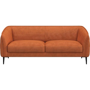 2,5-Sitzer FLEXLUX Belle Sofas Gr. B/H/T: 188 cm x 74 cm x 89 cm, Bouclé, orange (burned orange) 2-Sitzer Sofas Sitzaufbau hochwertiger Kaltschaum und Stahl-Wellenunterfederung