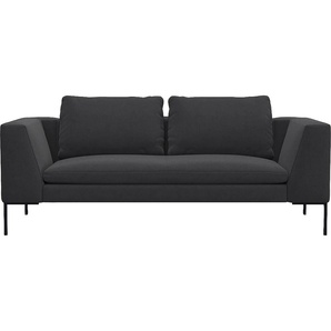 2,5-Sitzer FLEXLUX Loano Sofas Gr. B/H/T: 206 cm x 86 cm x 106 cm, Lederoptik, schwarz (gorilla black) 2-Sitzer Sofas