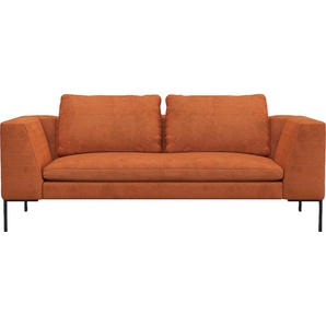 2,5-Sitzer FLEXLUX Loano Sofas Gr. B/H/T: 206 cm x 86 cm x 106 cm, Struktur, orange (burned orange) 2-Sitzer Sofas