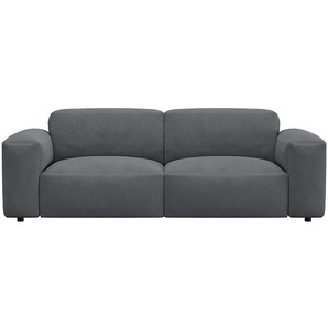 2,5-Sitzer FLEXLUX Lucera Sofa Sofas Gr. B/H/T: 219 cm x 73 cm x 102 cm, Lederoptik, grau (elephant grey) 2-Sitzer Sofas modern & anschmiegsam, Kaltschaum, Stahl-Wellenunterfederung