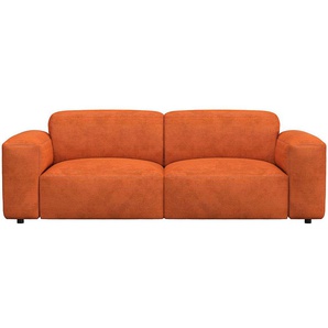 2,5-Sitzer FLEXLUX Lucera Sofa Sofas Gr. B/H/T: 219 cm x 73 cm x 102 cm, Struktur, orange (burned orange) 2-Sitzer Sofas modern & anschmiegsam, Kaltschaum, Stahl-Wellenunterfederung