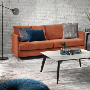 2,5-Sitzer FURNINOVA Harmony Day Sofas Gr. H: 78 cm, Velours, orange (peach) 2-Sitzer Sofas im skandinavischen Design
