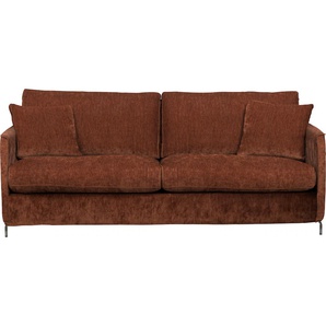 2,5-Sitzer FURNINOVA Petito Sofas Gr. B/H/T: 198 cm x 82 cm x 102 cm, Velours, ohne Bettfunktion, braun (bronze) 2-Sitzer Sofas