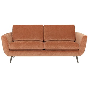 2,5-Sitzer FURNINOVA Smile Sofas Gr. B/H/T: 197 cm x 85 cm x 93 cm, Velours, ohne Bettfunktion, orange (peach) 2-Sitzer Sofas im skandinavischen Design