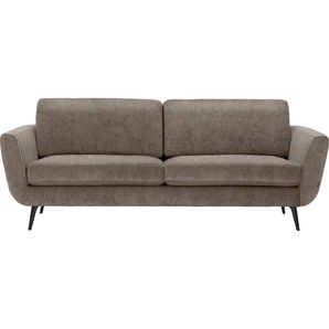 2,5-Sitzer FURNINOVA Smile Sofas Gr. B/H/T: 217 cm x 85 cm x 93 cm, Velours, ohne Bettfunktion, grau (stone) 2-Sitzer Sofas im skandinavischen Design