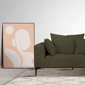 2,5-Sitzer GUIDO MARIA KRETSCHMER HOME&LIVING BENTE Sofas Gr. B/H/T: 212 cm x 85 cm x 105 cm, Cord, grün (forest) 2-Sitzer Sofas mit schwarzen Metallfüßen