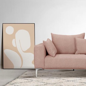 2,5-Sitzer GUIDO MARIA KRETSCHMER HOME&LIVING JANTE Sofas Gr. B/H/T: 212 cm x 85 cm x 105 cm, Bouclé, rosa 2-Sitzer Sofas mit chromfarbenen Füßen