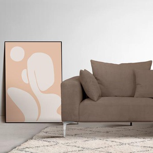 2,5-Sitzer GUIDO MARIA KRETSCHMER HOME&LIVING JANTE Sofas Gr. B/H/T: 212 cm x 85 cm x 105 cm, Cord, grau (taupe) 2-Sitzer Sofas mit chromfarbenen Füßen