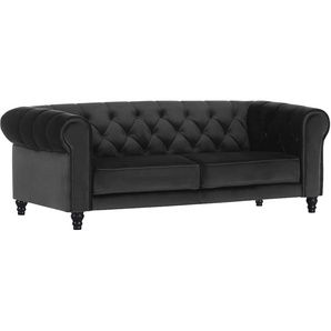 2,5-Sitzer GUTMANN FACTORY Sofas Gr. B/H/T: 195 cm x 75 cm x 90 cm, Samtoptik, mit Holzfüßen, schwarz 2-Sitzer Sofas