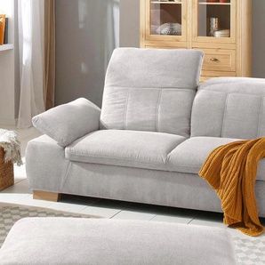 2,5-Sitzer HOME AFFAIRE Bergamo Sofas Gr. B/H/T: 215 cm x 77 cm x 90 cm, Softstruktur, ohne Funktion, silberfarben (silver) 2-Sitzer Sofas