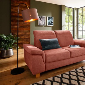 2,5-Sitzer HOME AFFAIRE Dalia Sofas Gr. B/T: 193 cm x 96 cm, Lu x us-Microfaser weich, mit Kopfteilverstellung, orange (terra) 2-Sitzer Sofas