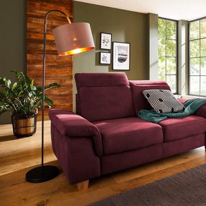 2,5-Sitzer HOME AFFAIRE Dalia Sofas Gr. B/T: 193 cm x 96 cm, Luxus-Microfaser Florence, mit Kopfteilverstellung, rot (bordeaux) 2-Sitzer Sofas mit Federkernpolsterung, wahlweise auch Kopftteilverstellung