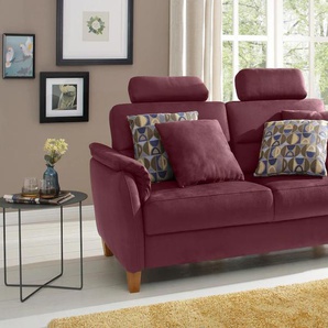 2,5-Sitzer HOME AFFAIRE Palmera Sofas Gr. B/H/T: 179 cm x 89 cm x 89 cm, Luxus-Microfaser, rot (bordeaux) 2-Sitzer Sofas Federkern-Polsterung, 4 Bezugsqualitäten