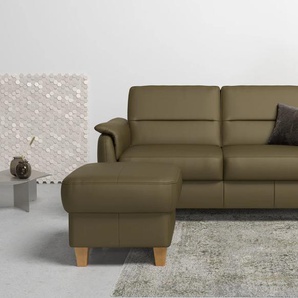 2,5-Sitzer HOME AFFAIRE Palmera Sofas Gr. B/H/T: 179 cm x 89 cm x 89 cm, NaturLEDER-Spannstoff, grün (olive) 2-Sitzer Sofas