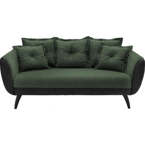2,5-Sitzer INOSIGN Aurora Sofas Gr. B/H/T: 196 cm x 94 cm x 103 cm, Microfaser, Fußfarbe schwarz, grün (schwarz, moosgrün) 2-Sitzer Sofas