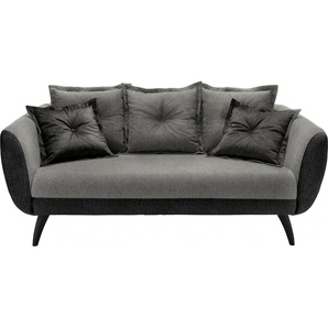 2,5-Sitzer INOSIGN Aurora Sofas Gr. B/H/T: 196 cm x 94 cm x 103 cm, Velours-Struktur, Fußfarbe schwarz, schwarz (anthrazit, grau, braun) 2-Sitzer Sofas