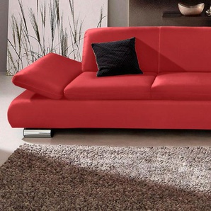2,5-Sitzer MAX WINZER Toulouse Sofas Gr. B/H/T: 224 cm x 75 cm x 89 cm, Kunstleder SOFTLUX, rot 2-Sitzer Sofas mit klappbaren Armlehnen, Breite 224 cm
