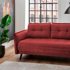 2,5-Sitzer PLACES OF STYLE Jonah Sofas Gr. B/H/T: 186 cm x 92 cm x 106 cm, Struktur fein, rot 2-Sitzer Sofas mit komfortabler Armlehn-Verstellung