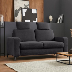 2,5-Sitzer PLACES OF STYLE Lolland Sofas Gr. B/H/T: 183 cm x 88 cm x 88 cm, Struktur flausch, schwarz 2-Sitzer Sofas mit Federkern, auch abwischbarem Bezug