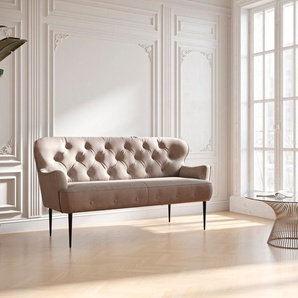 2,5-Sitzer PLACES OF STYLE Sofas Gr. B/H/T: 173 cm x 97 cm x 87 cm, Struktur weich, grau (taupe) 2-Sitzer Sofas mit Knopfheftung,in verschieden Stoffarten
