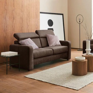 2,5-Sitzer SIT&MORE Bologna Sofas Gr. B/H/T: 173 cm x 84 cm x 93 cm, Lu x us-Microfaser Lederoptik, inklusive Kopfteilverstellung, braun (dunkelbraun) 2-Sitzer Sofas
