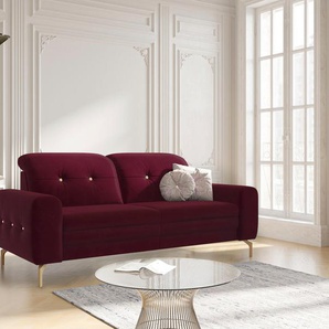 2,5-Sitzer SIT&MORE Orient 4 V Sofas Gr. B/H/T: 196 cm x 80 cm x 101 cm, Samtoptik, mit Kopfteilverstellung-mit VZS motorisch, lila (aubergine) 2-Sitzer Sofas