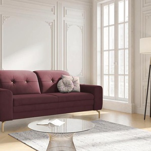 2,5-Sitzer SIT&MORE Orient 4 V Sofas Gr. B/H/T: 196 cm x 80 cm x 101 cm, Soft clean, mit Kopfteilverstellung-ohne VZS motorisch, rot (bordeaux) 2-Sitzer Sofas inkl. 2 Zierkissen und Strass-Stein an Rücken- Armlehnen