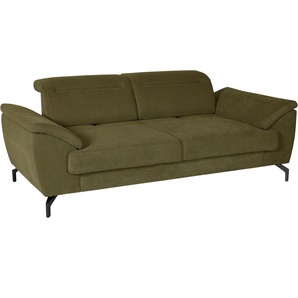 2,5-Sitzer SIT&MORE Percy Sofas Gr. B/H/T: 207 cm x 80 cm x 112 cm, Lu x us-Microfaser Paris, mit schwarzem Nickelfuß, grün 2-Sitzer Sofas