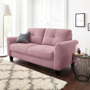 2,5-Sitzer SIT&MORE Varese Sofas Gr. B/H/T: 194 cm x 91 cm x 90 cm, Struktur fein, rosa (altrosa) 2-Sitzer Sofas inklusive Federkern