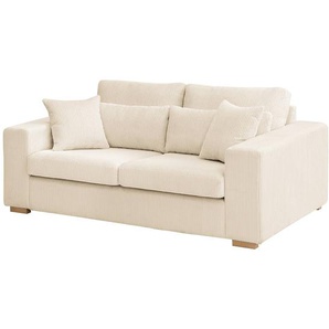 2,5-Sitzer Sofa Beige Cordstoff Lola 194 x 85 x 104cm Modern