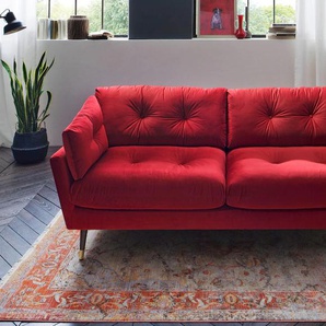 2,5-Sitzer TRENDS BY HG Japan Sofas Gr. B/H/T: 206 cm x 84 cm x 89 cm, Microvelours, rot 2-Sitzer Sofas mit Fuß in Holz-Metallkombination, frei im Raum stellbar