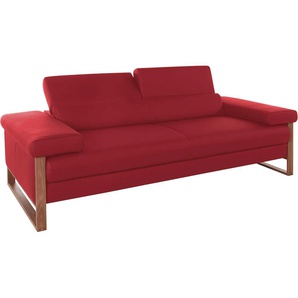2,5-Sitzer W.SCHILLIG finn Sofas Gr. B/H/T: 230 cm x 71 cm x 106 cm, Longlife Xtra-Leder Z59, mit Kopfteilverstellung-ohne Sitztiefenverstellung, rot (ruby red z59) 2-Sitzer Sofas