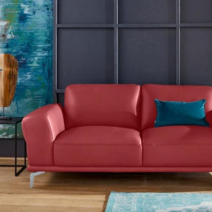 2,5-Sitzer W.SCHILLIG montanaa Sofas Gr. B/H/T: 212 cm x 78 cm x 94 cm, Longlife Xtra-Leder Z59, rot (ruby red z59) 2-Sitzer Sofas