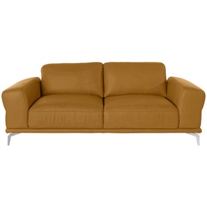 2,5-Sitzer W.SCHILLIG montanaa Sofas Gr. B/H/T: 212 cm x 78 cm x 94 cm, Longlife Xtra-Leder Z69, gelb (kurkuma z69) 2-Sitzer Sofas
