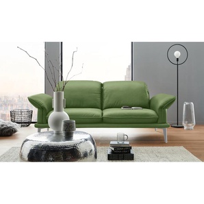 2,5-Sitzer W.SCHILLIG sherry Sofas Gr. B/H/T: 214 cm x 81 cm x 114 cm, Longlife Xtra-Leder Z69, mit Kopfteilverstellung-mit Armlehnenverstellung, grün (green z69) 2-Sitzer Sofas