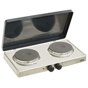 2-Flammen-Elektrokocher, mit Deckel