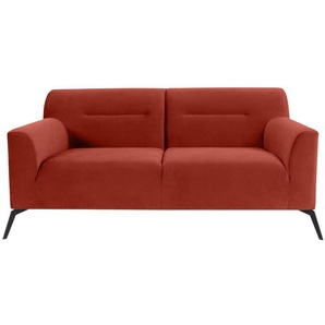 2-Sitzer ANDAS Gausdal Sofas Gr. B/H/T: 162 cm x 78 cm x 90 cm, Samtvelours, orange (terracotta) 2-Sitzer Sofas mit eleganten Metallfüßen, abgerundeten Armlehnen