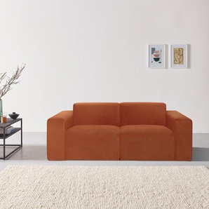 2-Sitzer ANDAS Kalix Sofas Gr. B/H/T: 202 cm x 70 cm x 96 cm, Cord, orange (terrakotta) 2-Sitzer Sofas auch mit recyceltem Stoff erhältlich