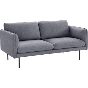 2-Sitzer ANDAS Lerhol Sofas Gr. B/H/T: 170 cm x 80 cm x 91 cm, Struktur, blau (dunkelblau) 2-Sitzer Sofas in moderner Optik, mit Metallbeinen