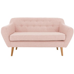 2-Sitzer ANDAS Renne Sofas Gr. B/H/T: 128 cm x 78 cm x 73 cm, Struktur fein, rosa (rosé) 2-Sitzer Sofas mit Heftung im Rücken skandinavischem Stil