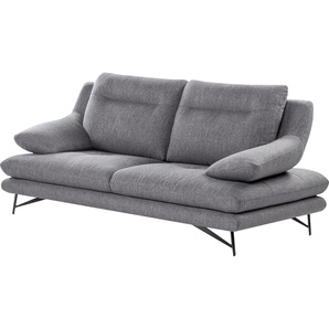 2-Sitzer CALIA ITALIA Cezanne Sofas Gr. B/H/T: 180 cm x 90 cm x 109 cm, Struktur (100% Polyester), mit Sitztiefenverstellung, grau (26 grigio) 2-Sitzer Sofas