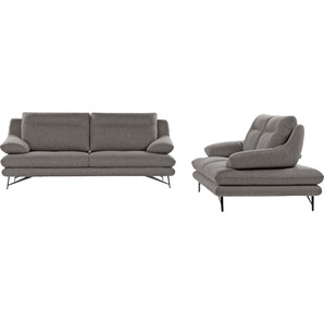 2-Sitzer CALIA ITALIA Cezanne Sofas Gr. B/H/T: 180 cm x 90 cm x 96 cm, Struktur (100% Polyester), ohne Sitztiefenverstellung, grau (34 tortora) 2-Sitzer Sofas
