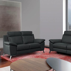 2-Sitzer CALIA ITALIA Sofas Gr. B/H/T: 172 cm x 95 cm x 96 cm, Leder BULL, grau (grigio scuro) 2-Sitzer Sofas