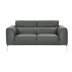 2-Sitzer CALIA ITALIA Soho Sofas Gr. B/H/T: 176 cm x 82 cm x 95 cm, Leder BULL, grau 2-Sitzer Sofas in zwei Lederqualitäten