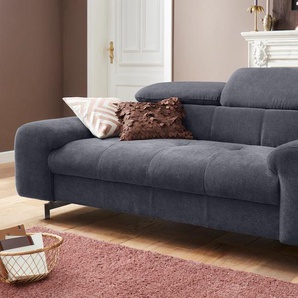 2-Sitzer COTTA Mailand Sofas Gr. B/H/T: 201 cm x 72 cm x 105 cm, Chenille, mit Kopfteilverstellung, schwarz 2-Sitzer-Sofa Polstermöbel 2-Sitzer Sofas mit Kopfteilverstellung